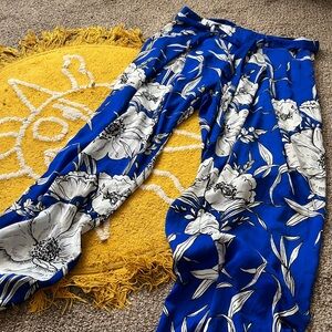 Floral Blue and White Women's Pants from Denmark